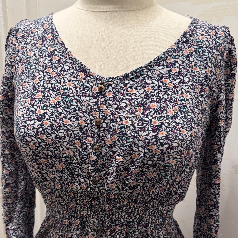 Chic Long Sleeve Floral Dress